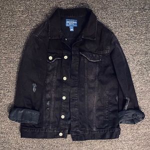 Arizona Black Distressed Denim Jacket - Size M